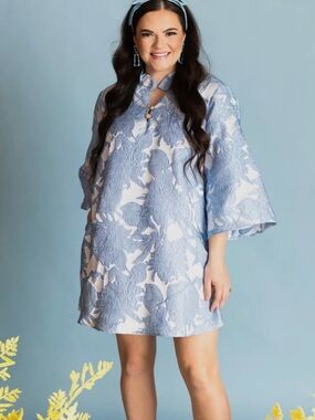 Brianna Cannon Caftan - Powder Blue Floral